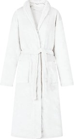 vidaXL Roupão sem Capuz Branco m Flanela