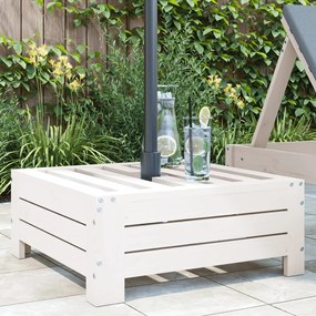 vidaXL Cobertura p/ base de guarda-sol madeira de pinho maciça branco