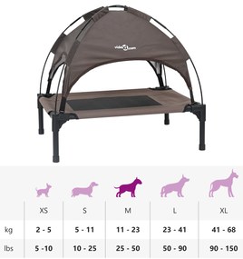 Cama Elevada para Cão Castanha Metal 76 x 62 x 70.5 cm Dobrável
