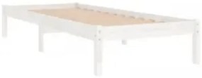 Estrutura de cama 90x200 cm madeira maciça branco