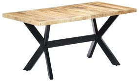 Mesa de jantar 160x80x75 cm madeira de mangueira áspera maciça