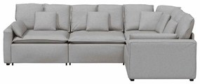 Sofá modular com almofadas tecido cinzento nublado