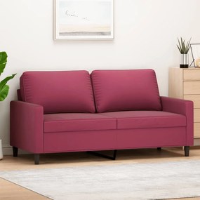 Sofá de 2 lugares veludo 140 cm vermelho tinto