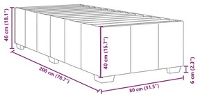 Estrutura de cama sem colchão 80x200 cm tecido cinzento-escuro