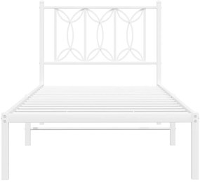 Estrutura de cama com cabeceira 90x190 cm metal branco
