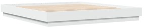 Estrutura de cama com luzes LED 200x200 cm branco