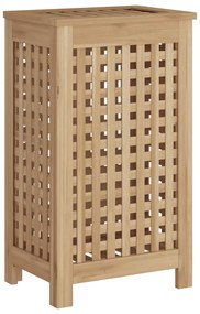 Cesto de roupa 35x25x60 cm madeira de teca maciça