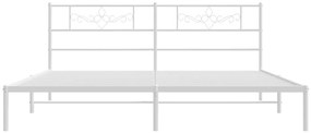 Estrutura de cama com cabeceira 200x200 cm metal branco