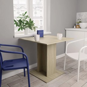 vidaXL Mesa de jantar 80x80x75 cm contraplacado carvalho sonoma