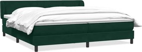 vidaXL Cama com molas colchões 200x210 cm veludo verde-escuro