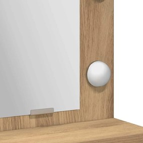 Mesa de Maquiagem vidaXL com Luzes LED em Carvalho Artisan 79x41x135 c
