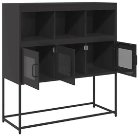 Aparador 100,5x39x107 cm aço laminado a frio preto