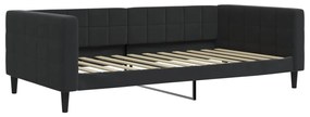 Sofá-cama com gavetão e colchões 100x200 cm veludo preto