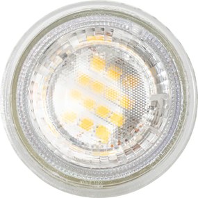 Conjunto de 5 lâmpadas LED GU10 50mm reguláveis transparente 2,5W 450 lm 2700K