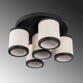Candeeiro de Teto Way – Preto e Branco – 50 x 50 x 22 cm