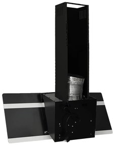 Exaustor de parede 90 cm aço e vidro temperado preto