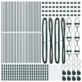 Postes de Cerca vidaXL 52 pcs Verde Ø32 mm 80 cm Aço Galvanizado