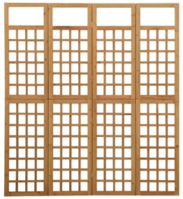Biombo/treliça 4 Painéis Madeira de Abeto Maciça 161x180 cm