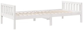 Cama de criança sem colchão 80x200 cm pinho maciço branco