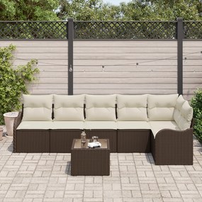 Conjunto de Sofá de Jardim VidaXL 6 Peças com Almofadas Cinza Rattan P