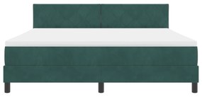Cama Box Spring vidaXL com Colchão Verde Escuro Super King Veludo