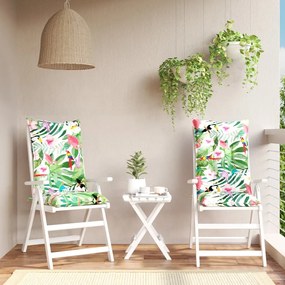 vidaXL Almofadões para cadeiras altas de jardim 2pcs tecido multicolor