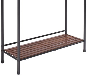 Toalheiro de pé metálico com prateleira preto e castanho escuro 72 x 85 cm MURIVA Beliani