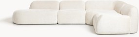 Sofá de canto modular XL em teddy-bouclé com chaise longue Wolke (4 lugares)