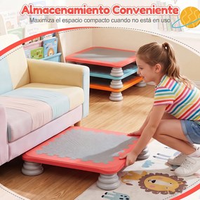 Mini-trampolim Infantil, 65 x 65 x 13 cm, Superfície Antiderrapante, Vermelho