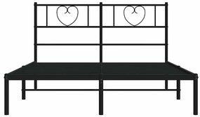 Estrutura de cama com cabeceira 135x190 cm metal preto