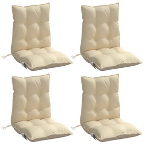Almofadões cadeira encosto baixo 4 pcs tecido oxford bege