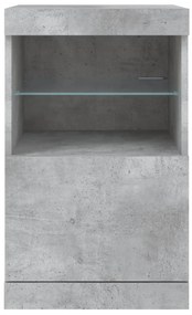 Aparador com luzes LED 41x37x67 cm cinzento cimento