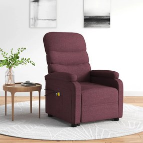 vidaXL Poltrona elevatória de massagens tecido roxo