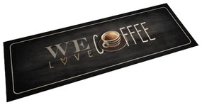 vidaXL Tapete de cozinha lavável 60x180 cm veludo texto café