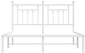 Estrutura de cama com cabeceira 140x190 cm metal branco