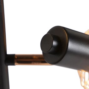 Candeeiro de pé preto com cobre 3-luzes - Mesh