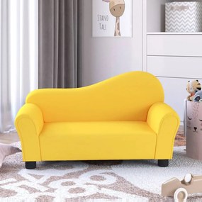 vidaXL Sofá infantil tecido amarelo