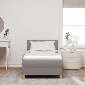 Cama Box Spring com Colchão Taupe 90x190 cm Tecido