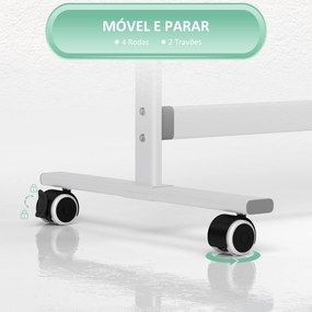 Quadro Magnético de Dupla Face 120x90 cm Quadro Branco Giratório com Suporte Ímanes Marcadores e Apagador Branco