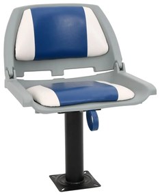 vidaXL 2 pcs conjunto assento barco dobrável 48x51x41 cm azul e branco