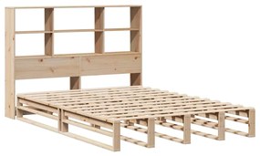 Cama com estante sem colchão 140x190 cm madeira maciça