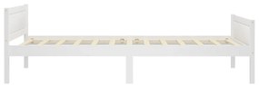 Estrutura de cama 100x200 cm madeira pinho maciço branco