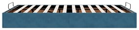 Estrutura de cama otomana sem colchão 140x190 cm azul escuro
