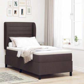 Cama Box Spring com Colchão vidaXL Marrom Escuro 90x200 cm Tecido