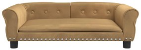 Cama para cães 95x55x30 cm veludo castanho