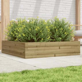 vidaXL Vaso/floreira jardim 100x100x23 cm madeira de pinho impregnada