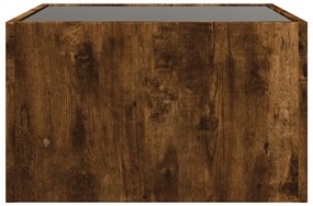 Mesa de centro luzes LED Infinity 50x50x30 cm carvalho fumado