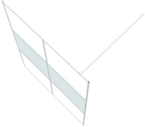 Divisória de chuveiro 140x195 cm vidro transparente ESG branco