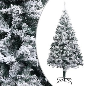 Árvore de Natal artificial c/ flocos de neve 240 cm PVC verde