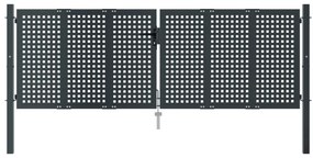 Portão de jardim 300x125 cm aço antracite